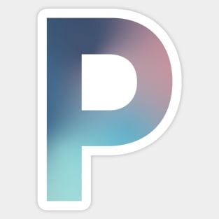 Gradient Letter P Initial Alphabet Sticker